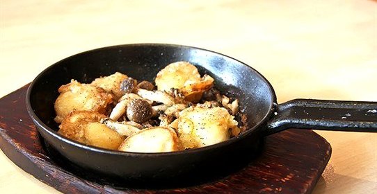 Морские гребешки с грибами