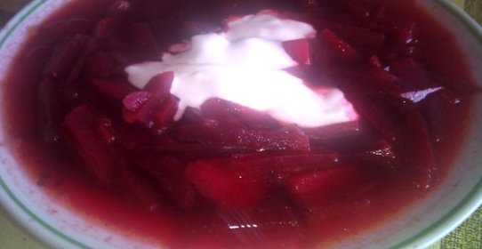 Борщ с вареной свеклой