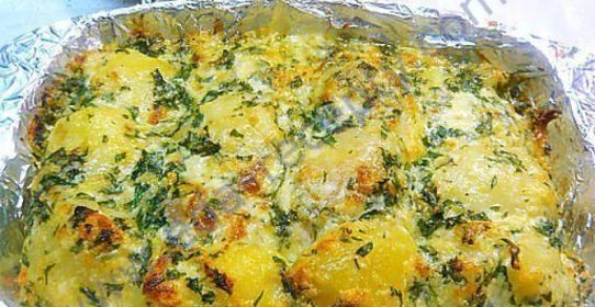 Картофель под сырным соусом