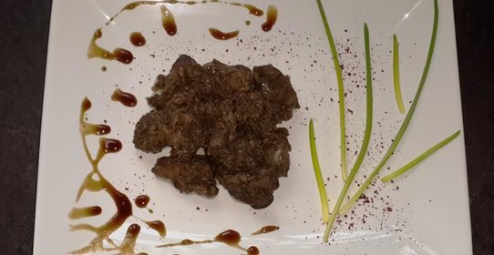 Куриная печень фламбе