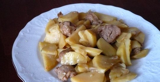 Картошка с соевыми кусочками
