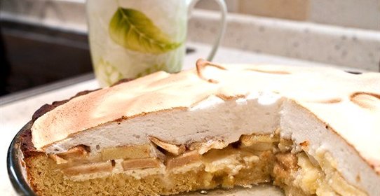 Песочный творожно-яблочный пирог