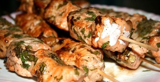 Красная рыба на гриле