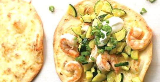 Лепешки с креветками и цуккини