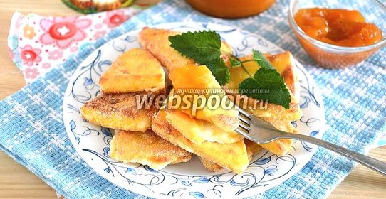 Жареный сулугуни с абрикосовым джемом