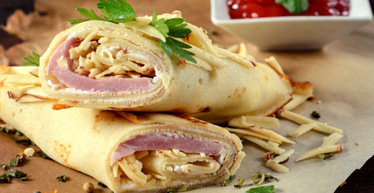 Французские блинчики с ветчиной