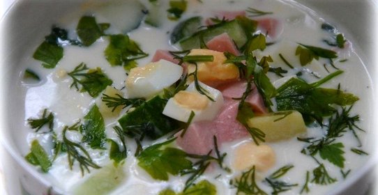 Окрошка на кисломолочном напитке тан