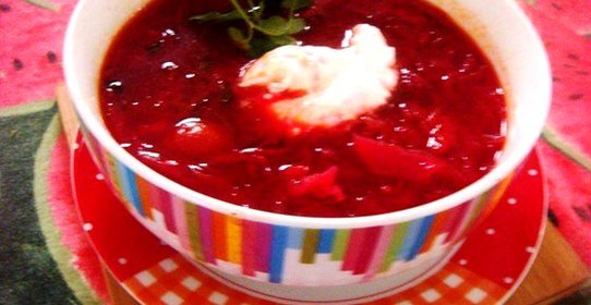 Постный борщ с коньяком