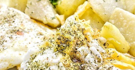 Картофель с омлетом