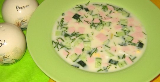 Окрошка на айране и кефире