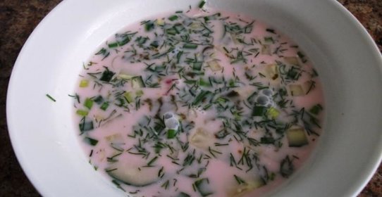 Борщ холодник из свеклы на кефире