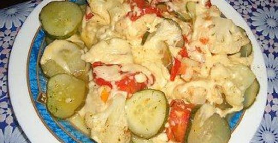 Овощи под сыром в мультиварке