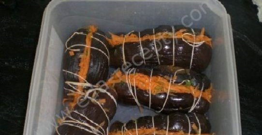 Фаршированные маринованные баклажаны