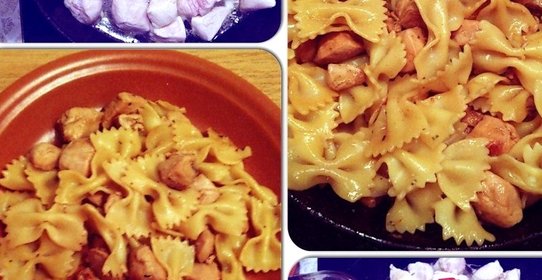 Фарфалле с курицей и медом