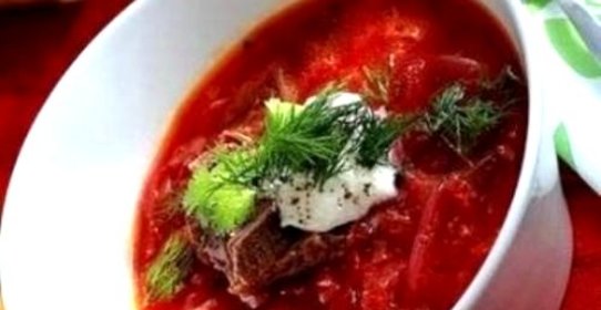 Борщ со свекольной ботвой