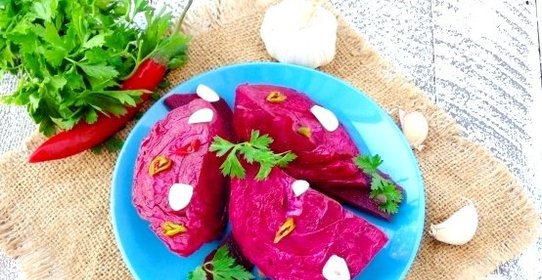Капуста, маринованная по-грузински со свеклой