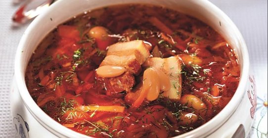 Борщ с белой фасолью