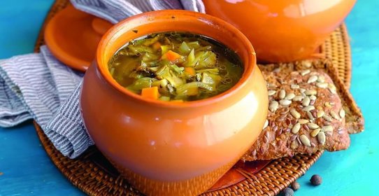 Постные щи из квашеной капусты с грибами