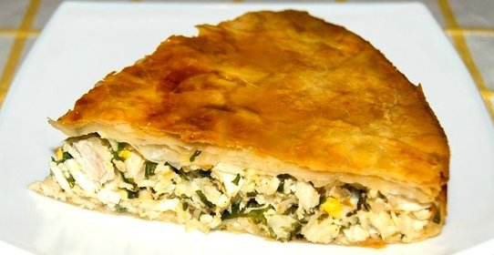 Пирог с сулугуни и зеленью