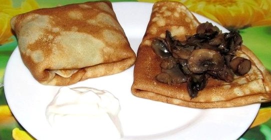 Блины с грибами