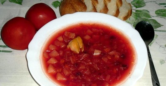 Борщ с квашеной капустой и кабачками