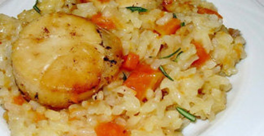 Ризотто с тыквой и морскими гребешками