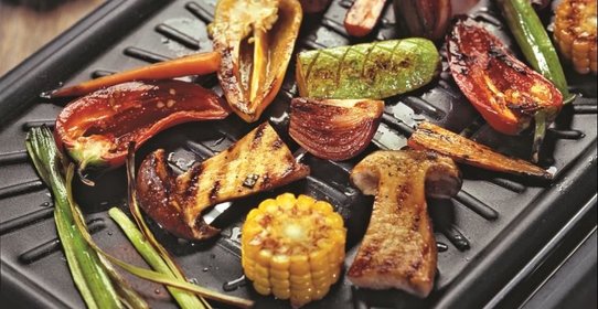 Белые грибы и овощи-гриль