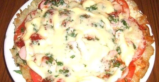 Картофельная пицца на сковороде
