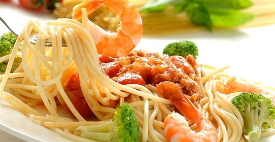 Лапша с морепродуктами и шафраном