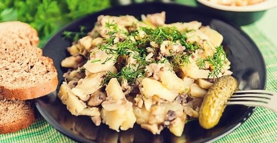 Жареная картошка с грибами
