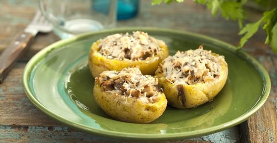 Картофель с грибами и соей