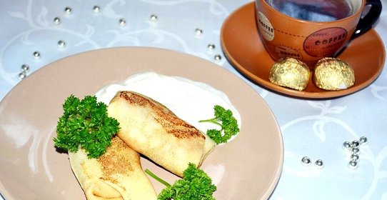 Блины на простокваше с мясом