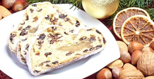 Сладкий хлеб с сухофруктами и марципаном