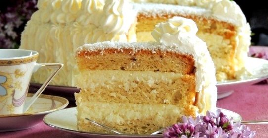 Белый кокосовый торт