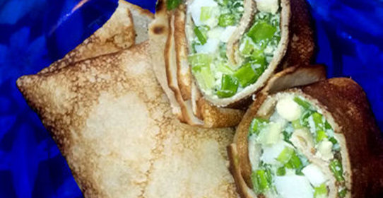 Румяные блинчики с вкусной начинкой