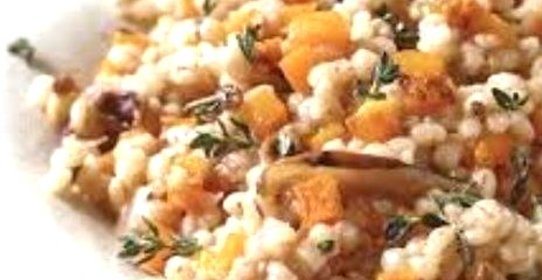 Перловка с тыквой и грибами