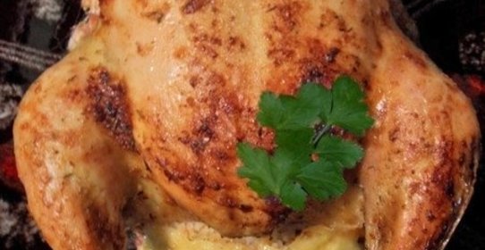 Цыпленок под лимонно-сырным соусом