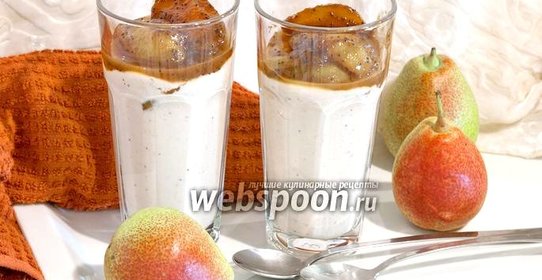 Творожный смузи с грушами и маком