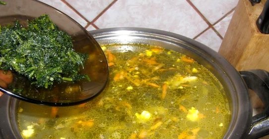 Борщ со щавелем и яйцом