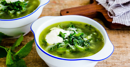 Зеленый борщ с крапивой