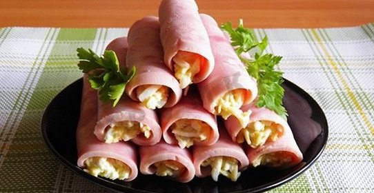 Ветчинные рулетики с сыром