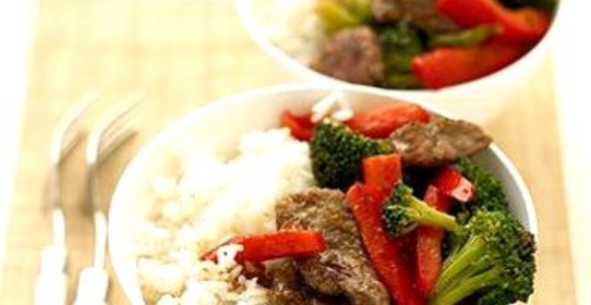 Говядина с апельсиновым соком и брокколи