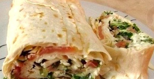 Рулет с семгой в лаваше