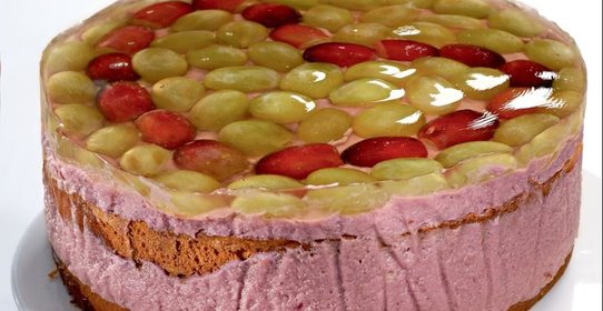 Виноградный торт в желе