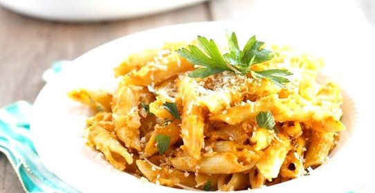 Макароны с тыквой
