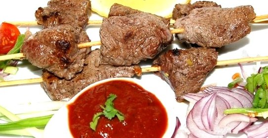 Шашлык на сковороде из говядины