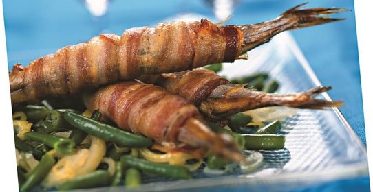 Рыба с корейкой и зеленой фасолью