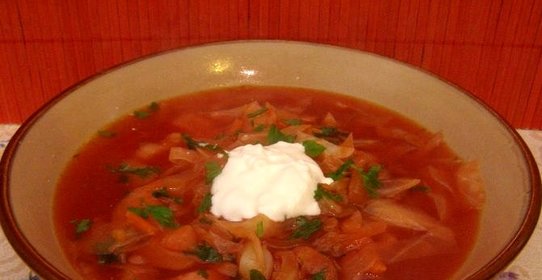 Красный борщ постный