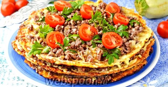 Кабачковый торт с фаршем