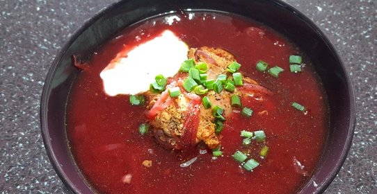 Борщ из кролика в мультиварке